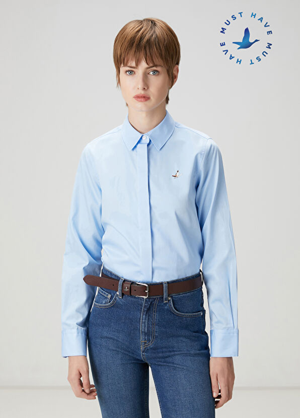 Beymen Club Blue Basic Poplin Shirt - 1