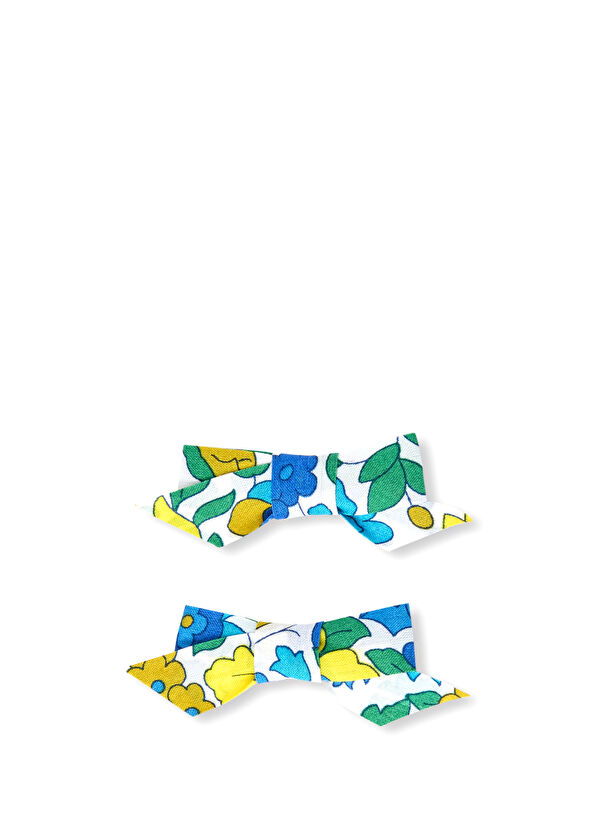 Jacadi Paris Colorful Floral Patterned Baby Girl 2-Piece Clip Clasp - 1