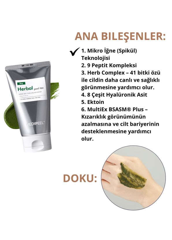 MEDIPEEL Herbal Peel Tox PRO Spiküller İçeren Temizleyici Peeling Yüz Maskesi 120 ml  - 2