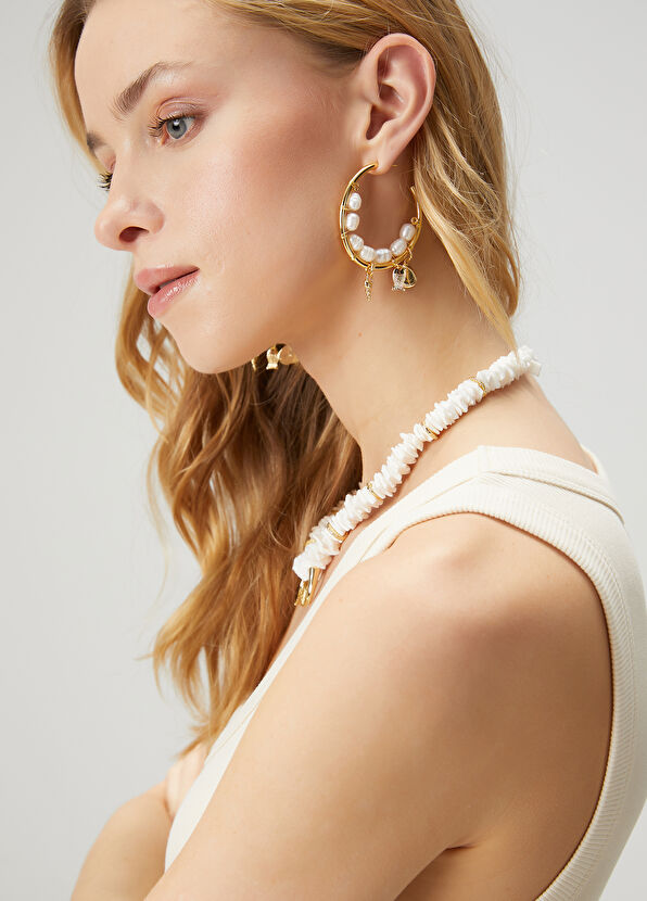 Beymen Club Women's Earrings With White Pearl Detail - 1