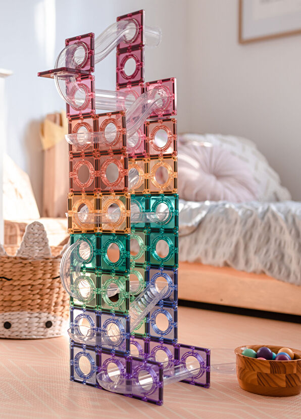 Connetix Connetix Pastel Ball Run 106 Parça 3+ Yaş Manyetik Blok Yapı Oyuncağı - 2