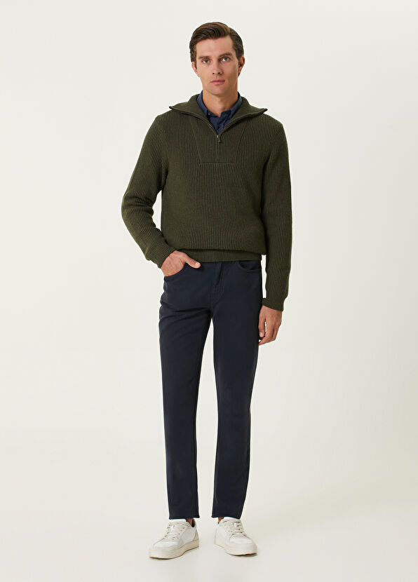 Beymen Club Khaki Collar Zippered Sweater - 3