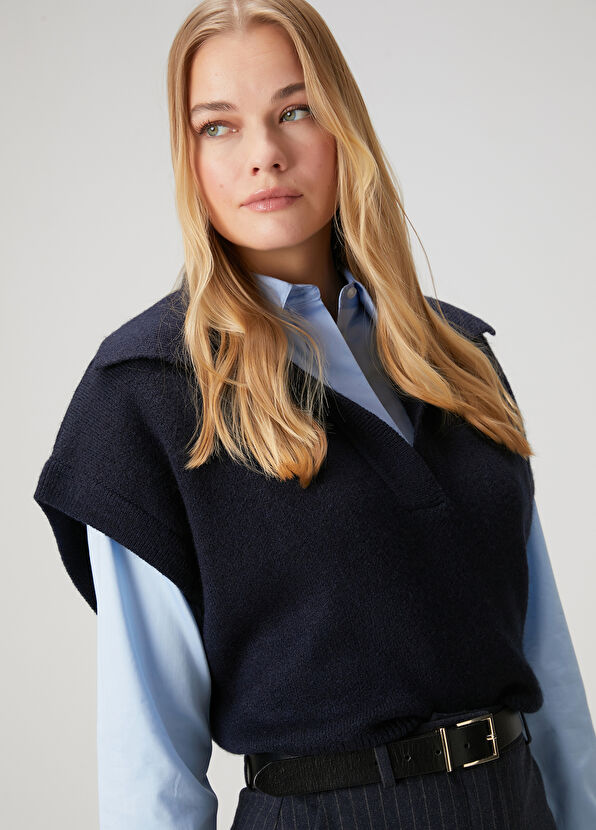 Beymen Club Lacivert Polo Süveter - 2