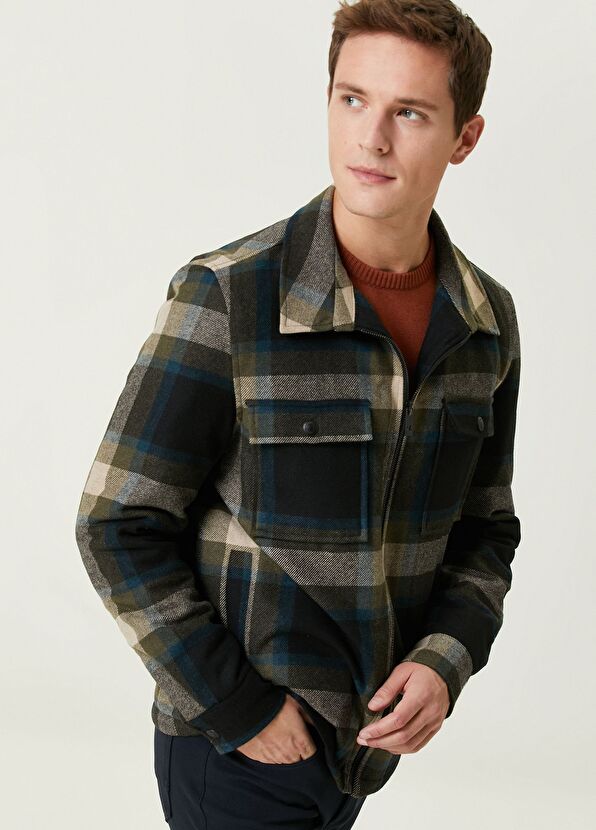 Beymen Club Renk Geçişli Ekose Desenli Flanel Yün Dış Gömlek - 2