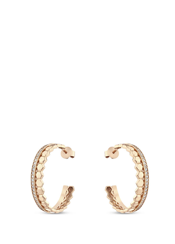 Bee Goddess Honeycomb Medium Kadın Altın Küpe - 1