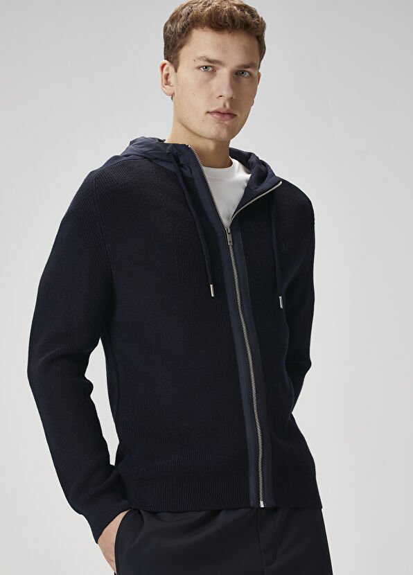 Beymen Club Lacivert Kapüşonlu Triko Hırka - 2