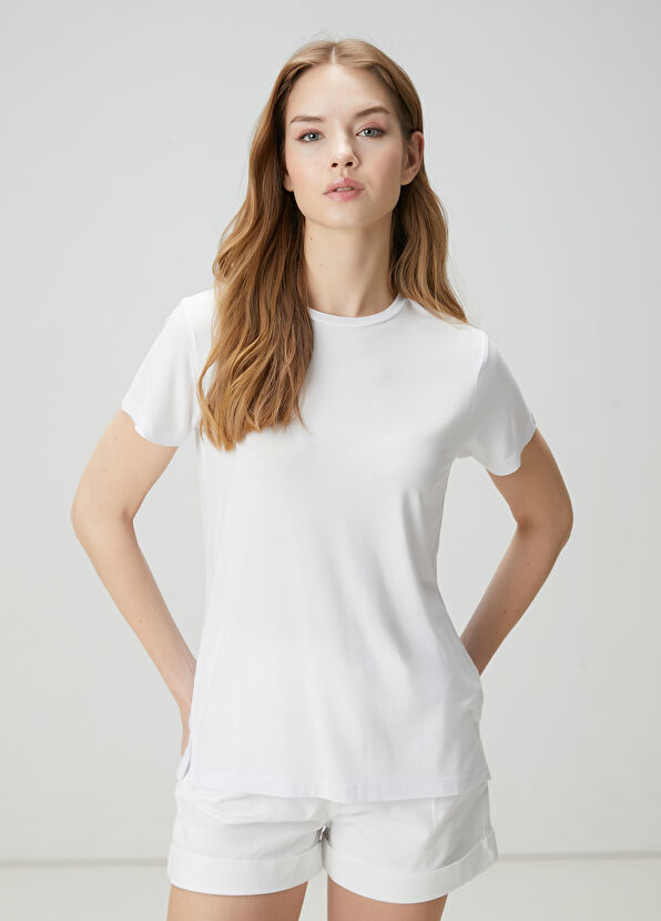 Beymen Club White Modal T-Shirt - 1