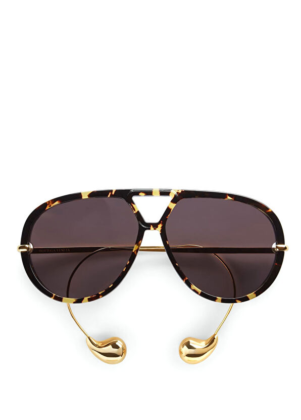 Drop Aviator Kahverengi Gold Kadın Güneş Gözlüğü - Görsel 2