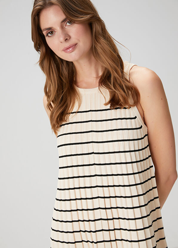 Beymen Club Ekru Çizgili Mini Elbise - 2