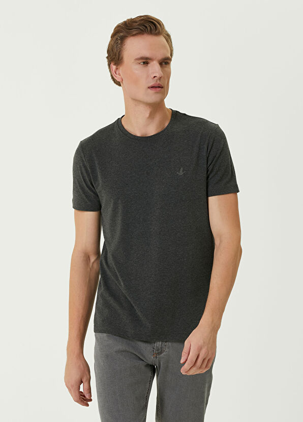 Beymen Club Anthracite Melange Basic T-shirt - 1