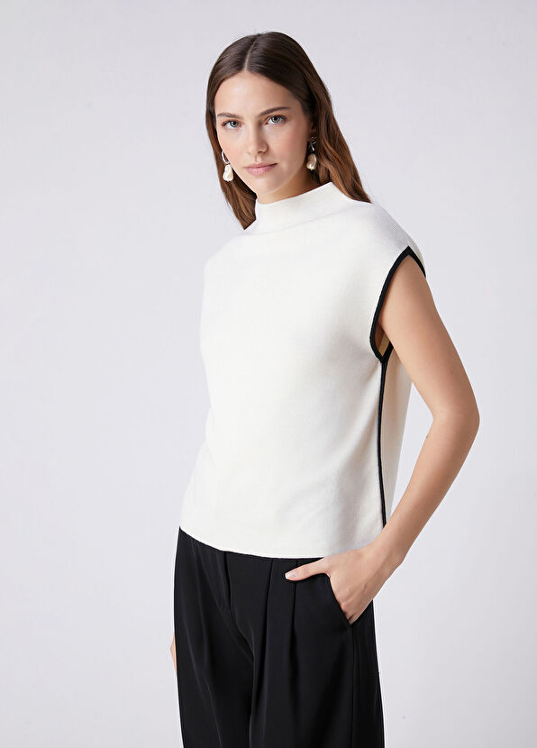 Beymen Club Ecru Contrast Piping Sweater - 4