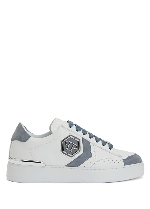Philipp Plein Arrow Force Beyaz Mavi Erkek Deri Sneaker - 1