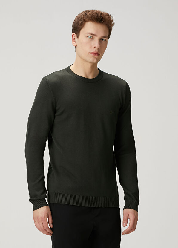 Beymen Club Khaki Logo Embroidered Sweater - 2