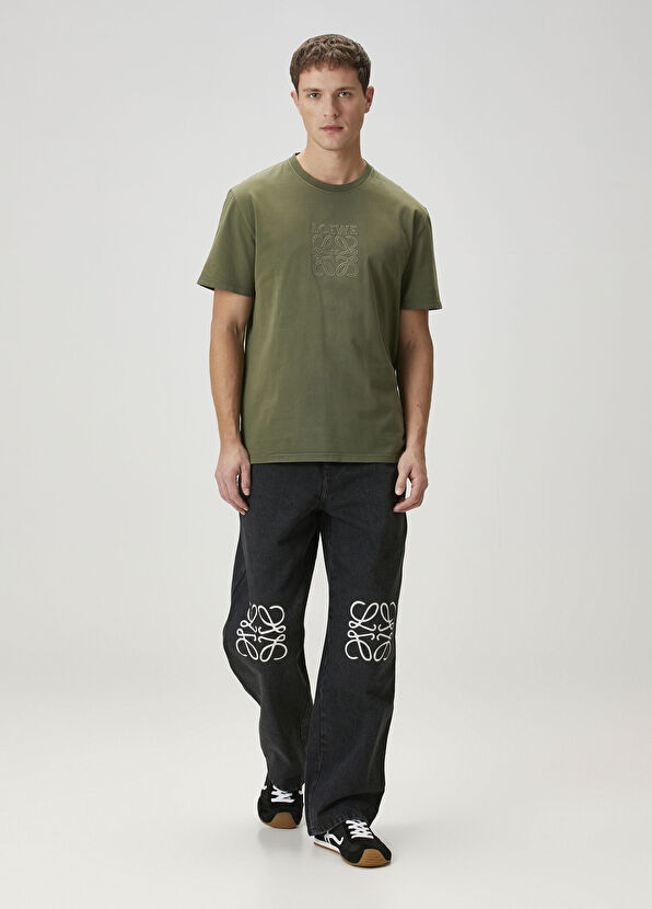 Loewe Haki Logo Nakışlı T-shirt - 2