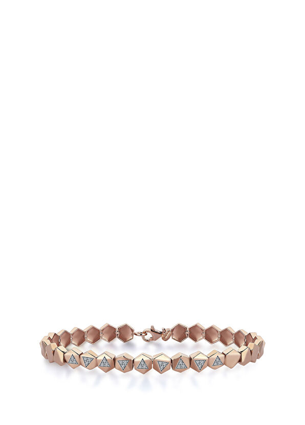 Reis Kuyumculuk Pars Bagel Brown 14 Ayar Kadın Pırlanta Bilezik - 1