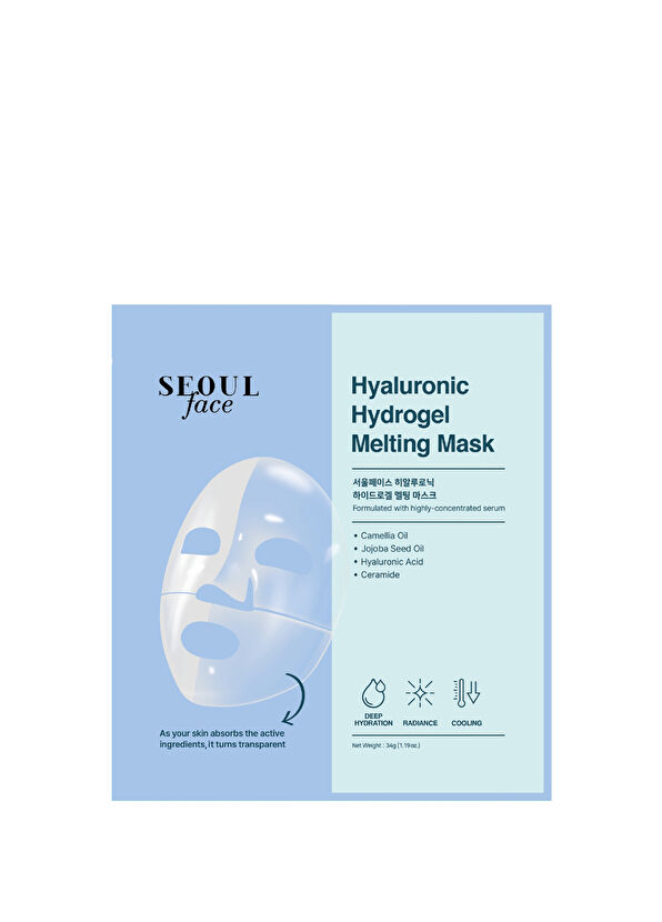 Dermal Seoulface Hyalüronik Asit Hydrojel Şeffaflaşan 5 Adet Eriyen Kağıt Yüz Maskesi 34 gr - 1