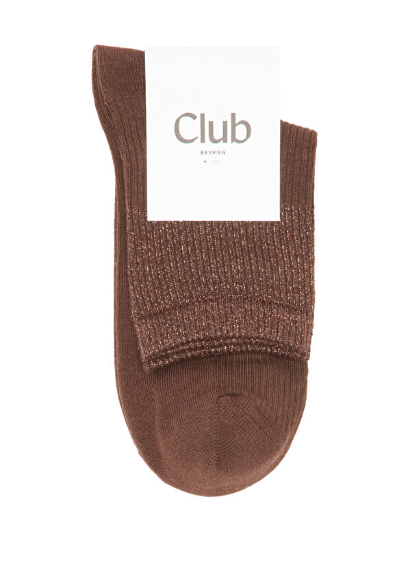 Beymen Club Brown Glittery Women's Socks - 2