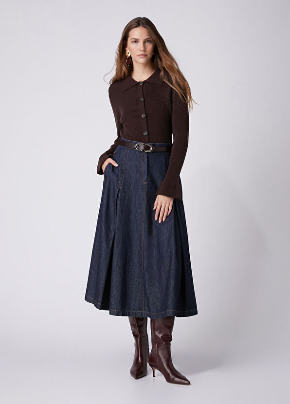 Beymen Club Brown Wool Polo Cardigan - 4