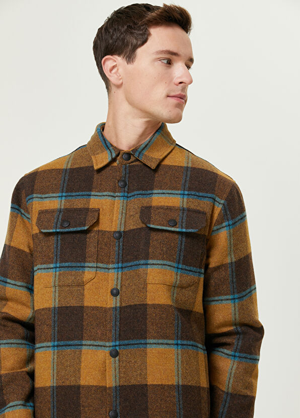 Beymen Club Hardal Renkli Ekose Desenli Yün Dış Gömlek - 2