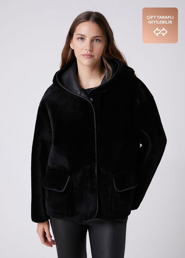 Beymen Club Black Reversible Leather Coat - 1