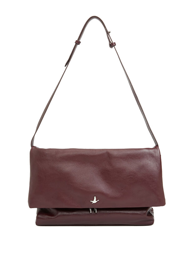 Beymen Club Burgundy Women's Leather Shoulder Bag - 1