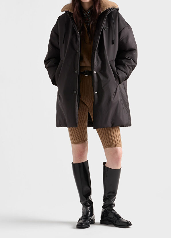 Siyah Hafif Re-Nylon Kadın Yağmurluk - Görsel 3