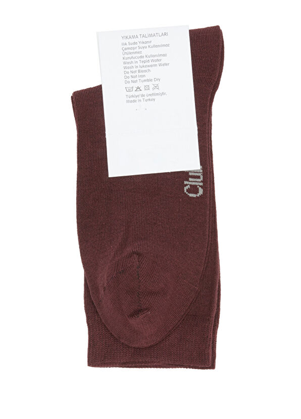 Beymen Club Burgundy Rhinestone Women's Ankle Socks - 2