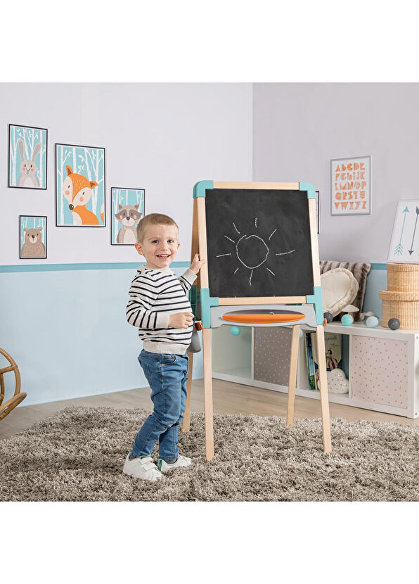 Smoby Wooden Double-Sided Magnetic and Chalk Writing Board - 3