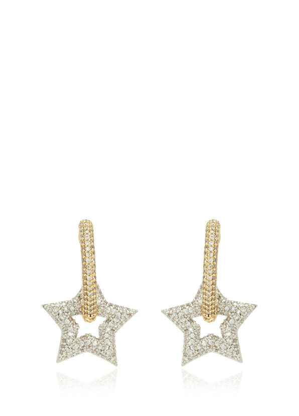 Beymen Club Gold Stone Star Women's Earrings - 1