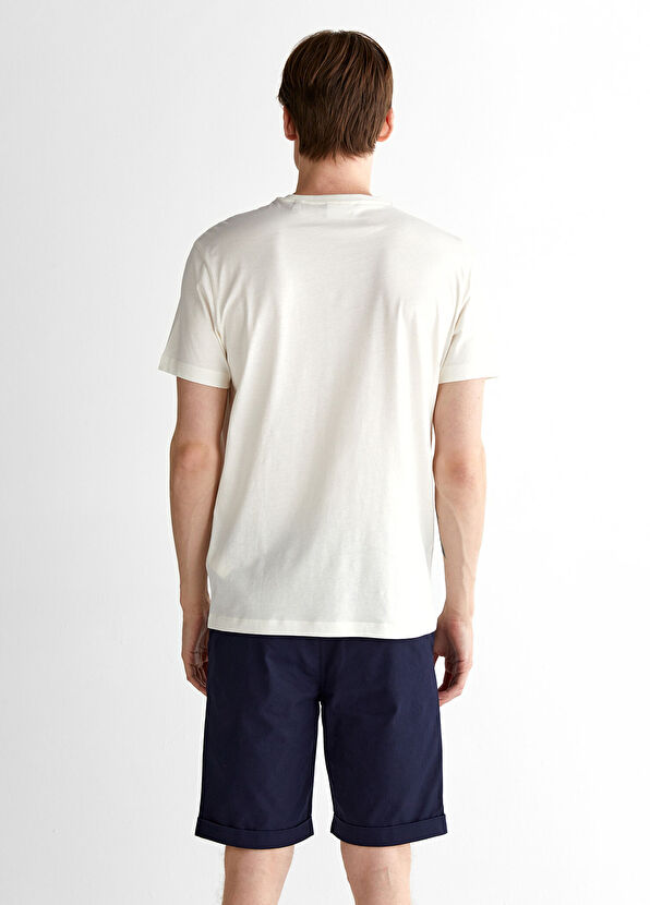Gant Krem Regular Fit Bisiklet Yaka Kısa Kollu Erkek T-Shirt - 2