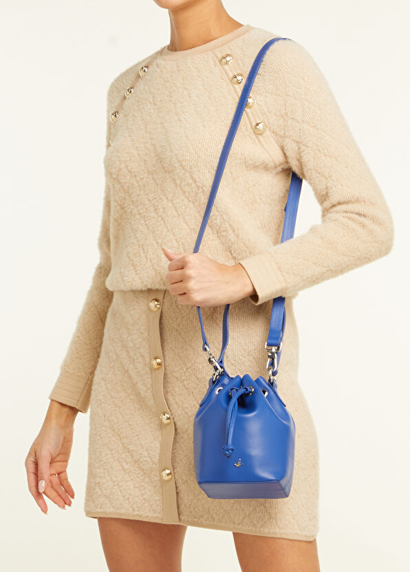 Beymen Club Mini Kobalt Ağzı Büzgülü Kadın Deri Çanta - 2