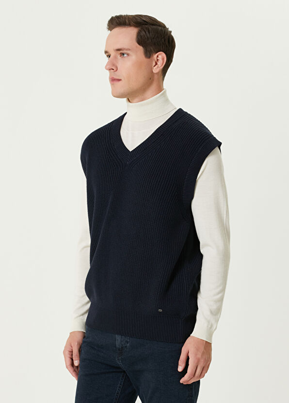 Beymen Club Navy Blue Wool Sweater - 4
