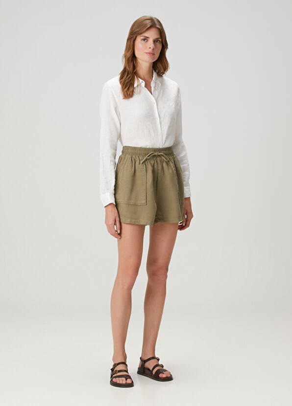 Beymen Club Haki Keten Şort - 1