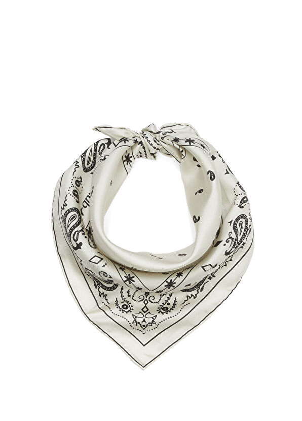 Beymen Club Off-White Paisley Silk Scarf - 2