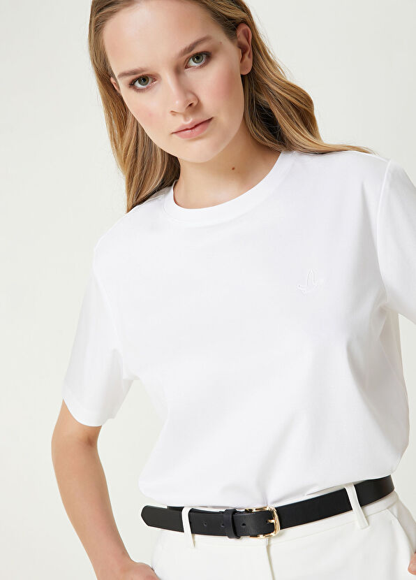 Beymen Club Beyaz Logo Detaylı T-shirt - 2