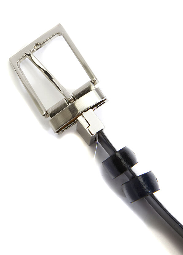 Beymen Club Black Navy Blue Men's Double Sided Belt - 3