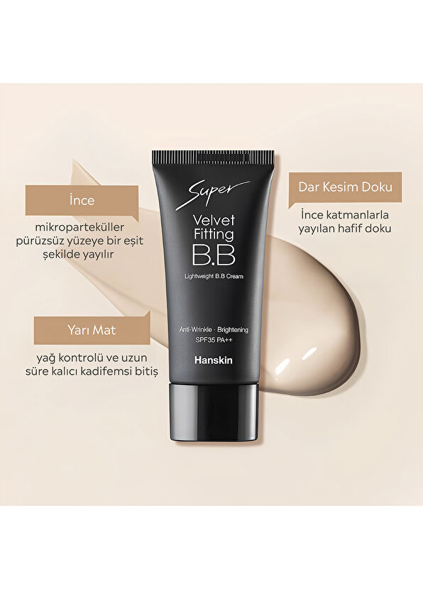 Hanskin Yarı Mat Kırışıklık Karşıtı Kadife Bitişli BB Krem 30 ml - 2