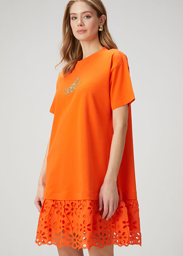 Beymen Club Mercan Tafta Etekli Mini Elbise - 2