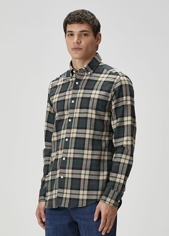 Beymen Club Comfort Fit Yeşil Ekose Desenli Gömlek - 4