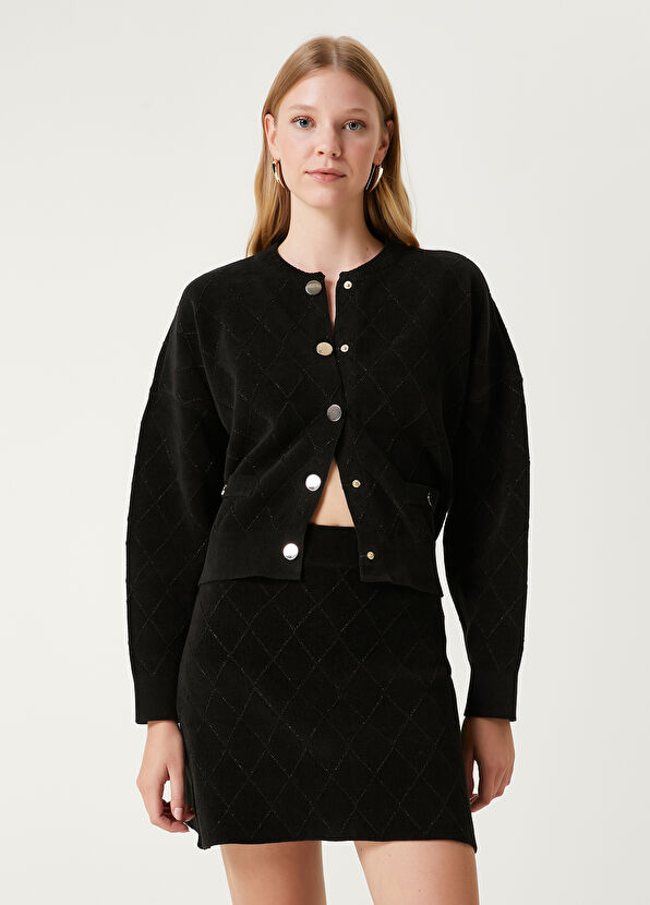 Siyah Simli Triko Hırka Beymen Club Siyah Simli Triko Hırka - 1