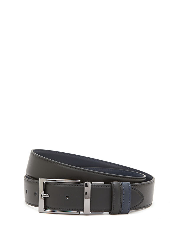 Beymen Club Black Navy Blue Men's Leather Belt - 1
