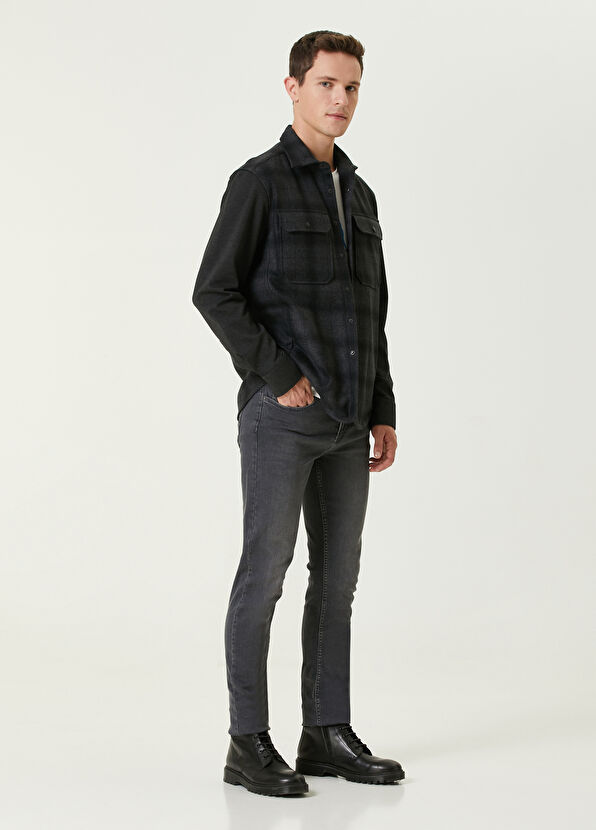 Beymen Club Siyah Ekose Desen Detaylı Yün Dış Gömlek - 2