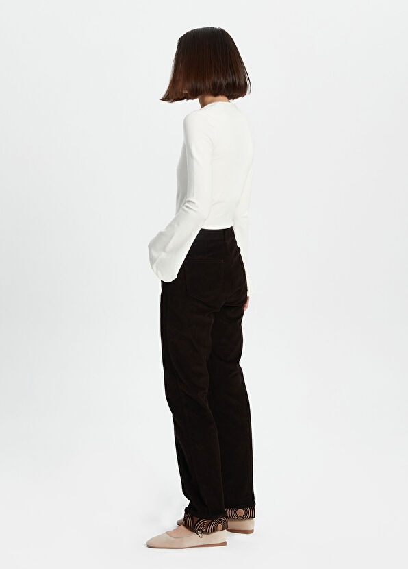 Bassigue Brown Velvet Women's Trousers - 2