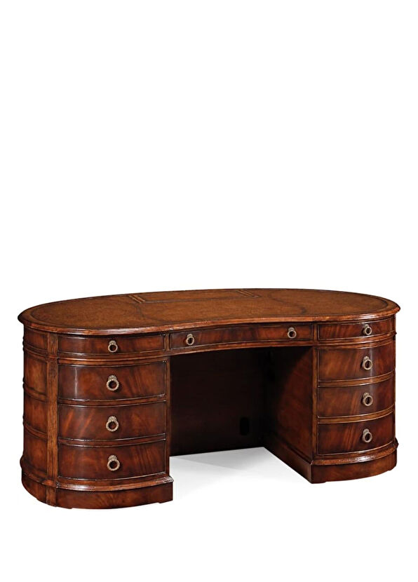 Jonathan Charles Buckingham Antique Brown Wooden Desk - 1
