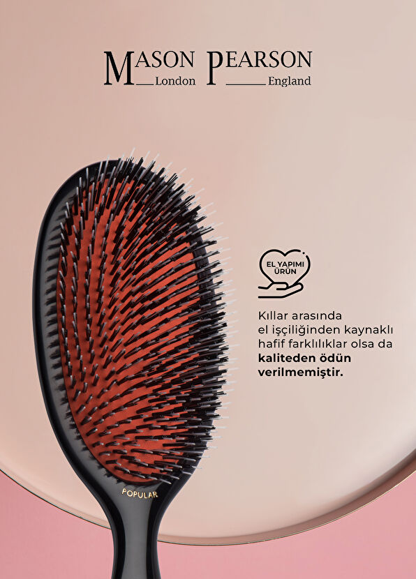 Mason Pearson Popular Bristle Nylon BN1 Dark Geniş Saç Fırçası - 2