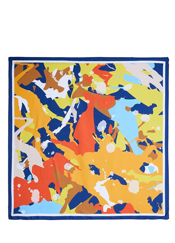 Beymen Club Colorblocked Desenli 90x90 Eşarp - 1