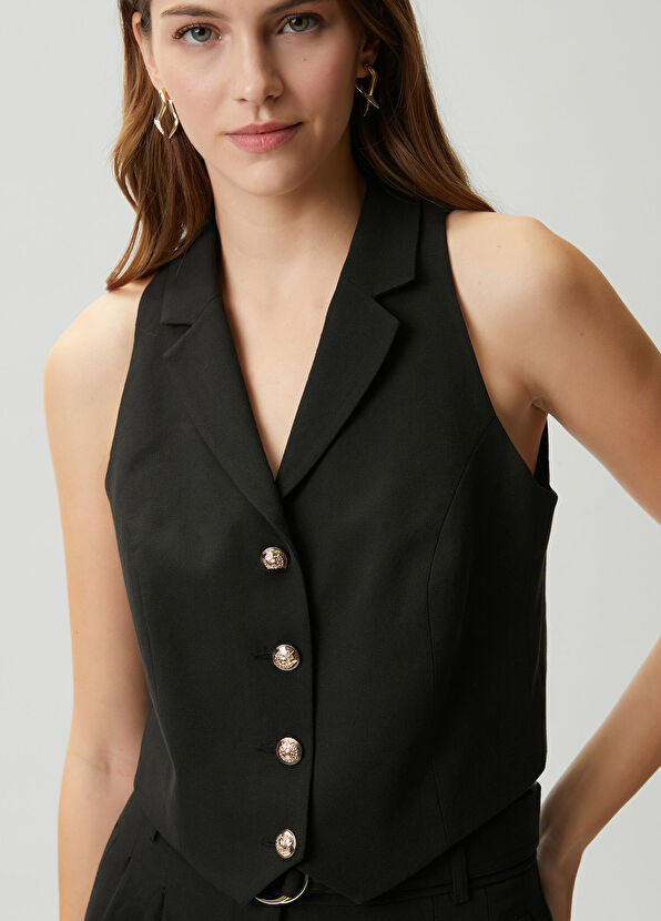 Beymen Club Black Linen Vest - 2