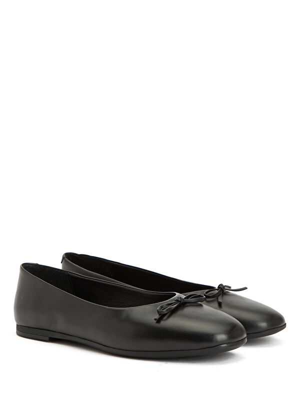 Beymen Club Black Leather Ballerinas - 2