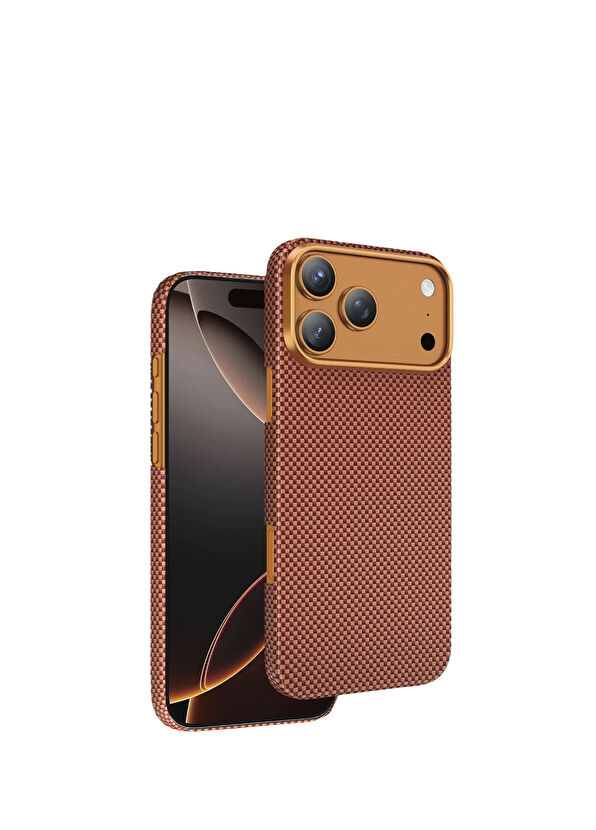Keephone Kevlar Norra iPhone 17 Pro Max Turuncu MagSafe Uyumlu Telefon Kılıfı - 1