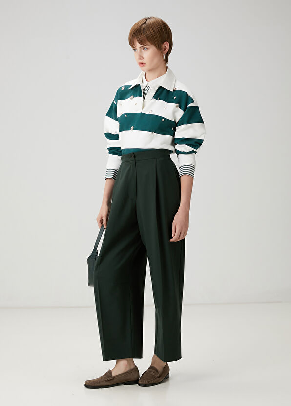 Beymen Club Green Stones Striped Polo Sweatshirt - 2